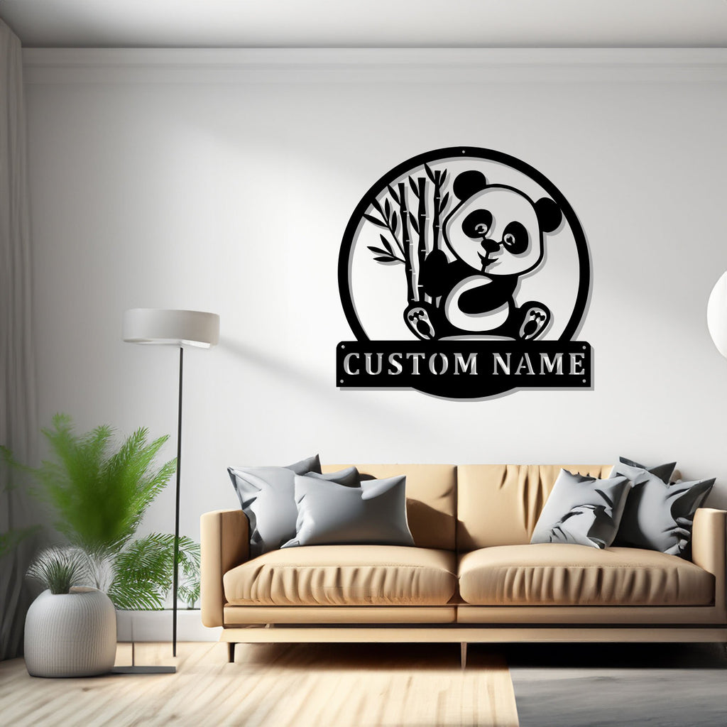 Personalized Panda Bear Metal Sign, Panda Bear Metal Wall Art, Panda Bear Metal wall Decor, Panda Bear Lover Gift, Custom Panda Bear