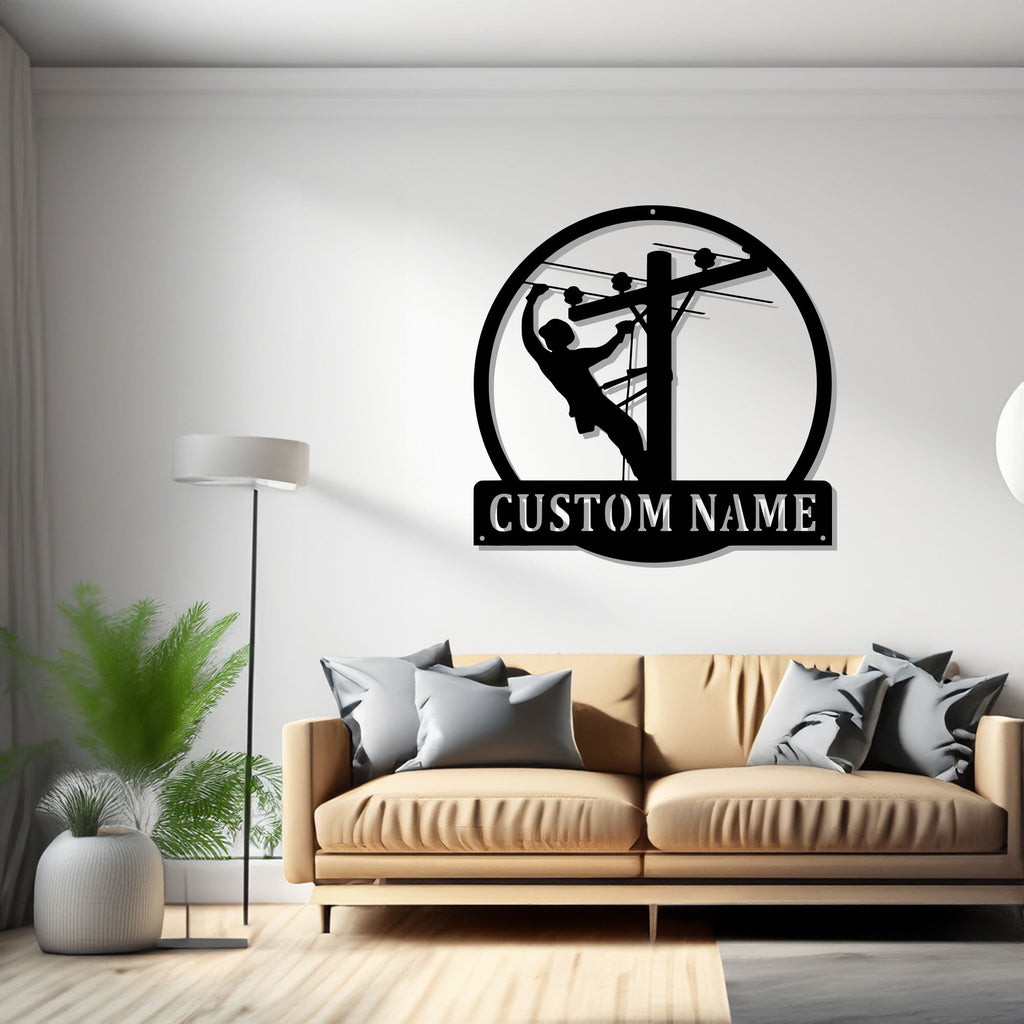 Custom Lineman Metal Sign, Personalized Lineman Name Sign Decoration For Room, Lineman Metal, Lineman Name Sign - 1762652096