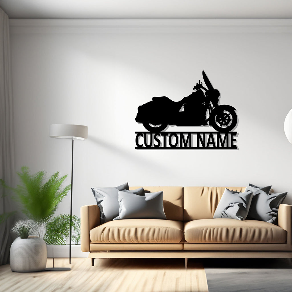 Custom Motorcycle Metal Wall Art, Personalized Biker Name Sign Decoration For Room, Motorcycle Metal Decor, Motorcycle