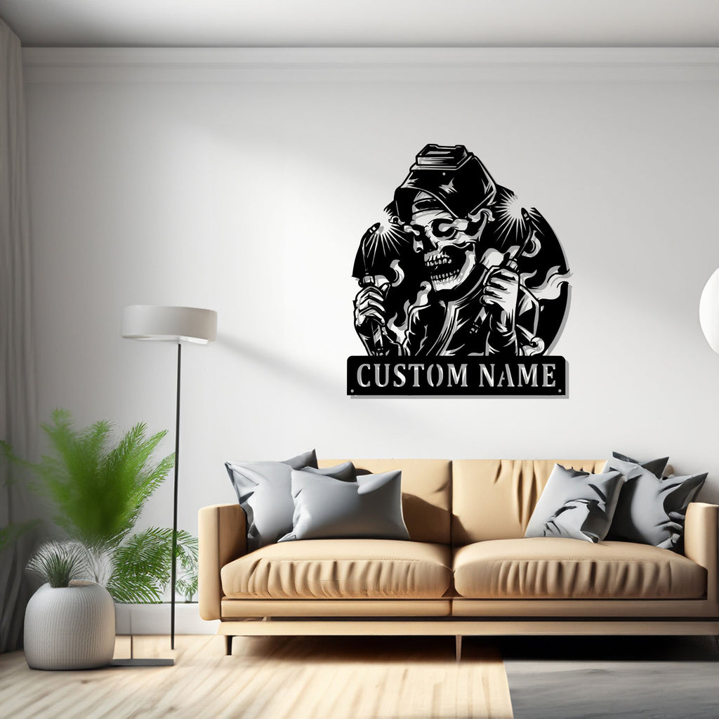 Custom Welder Metal Sign, Personalized Welder Name Sign Decoration For Room, Tree Welder Metal Decor, Welder Name Sign - 1760153368