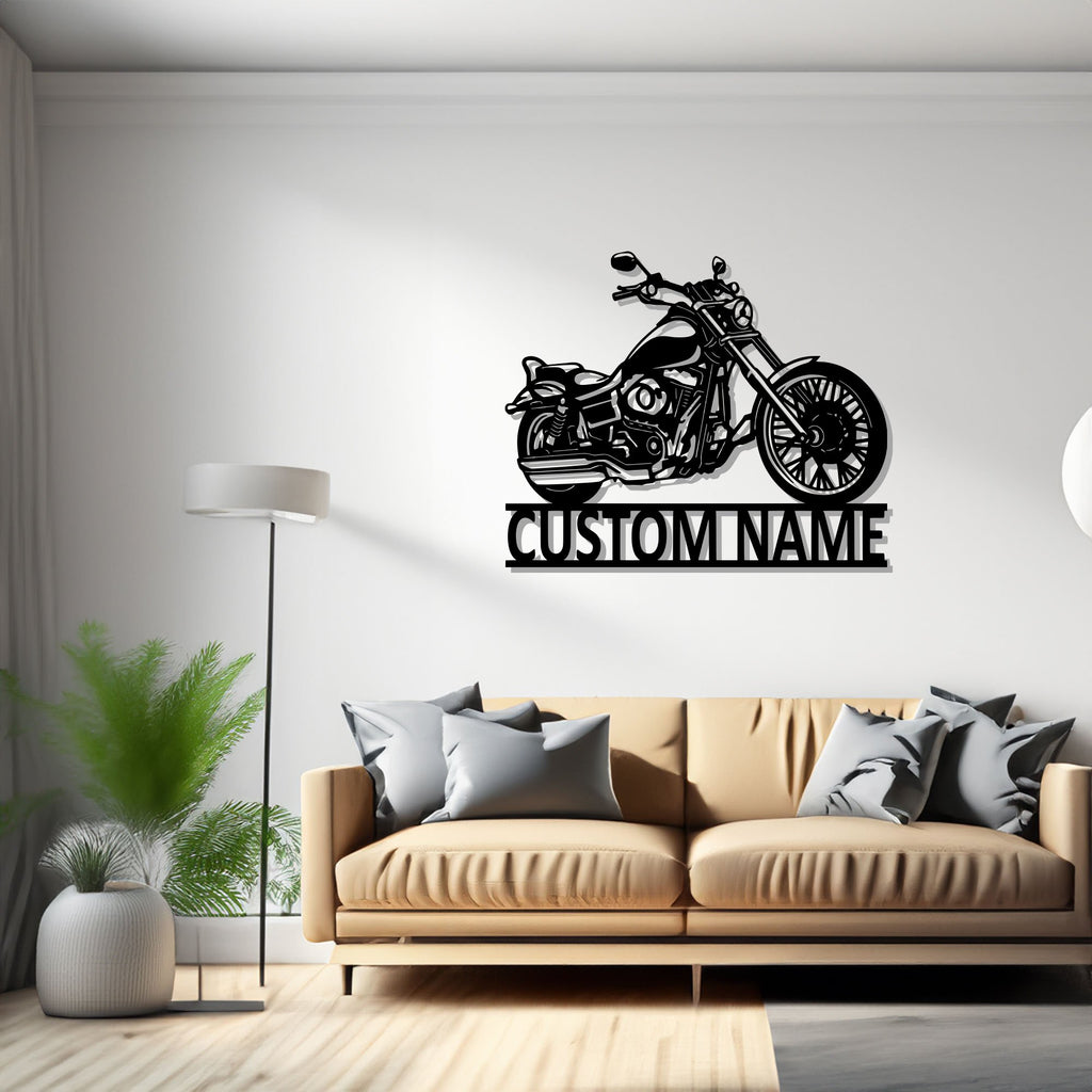 Custom Motorcycle Chopper Metal Wall Art, Personalized Biker Name Sign Decoration For Room,Motorcycle Chopper Metal Decor