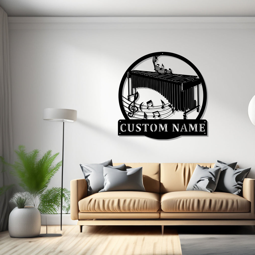 Custom Marimba Musical Instrument Metal Wall Art, Personalized Marimba Teacher Name Sign Decoration For Room, Marimba Home Decor, Marimba