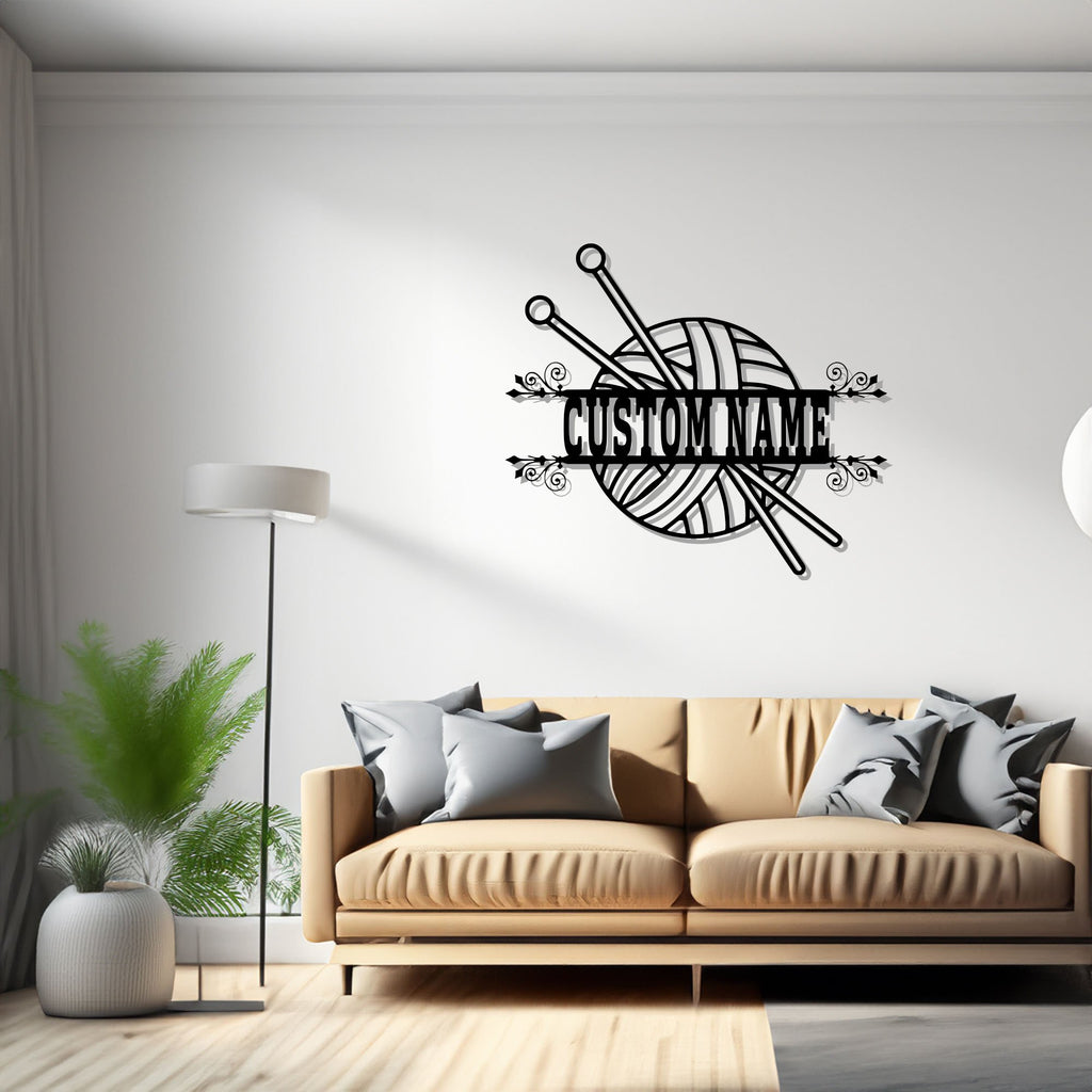 Custom Crochet Metal Wall Art V2, Personalized Crochet Name Sign Decoration For Room, Crochet Metal, Custom Crochet