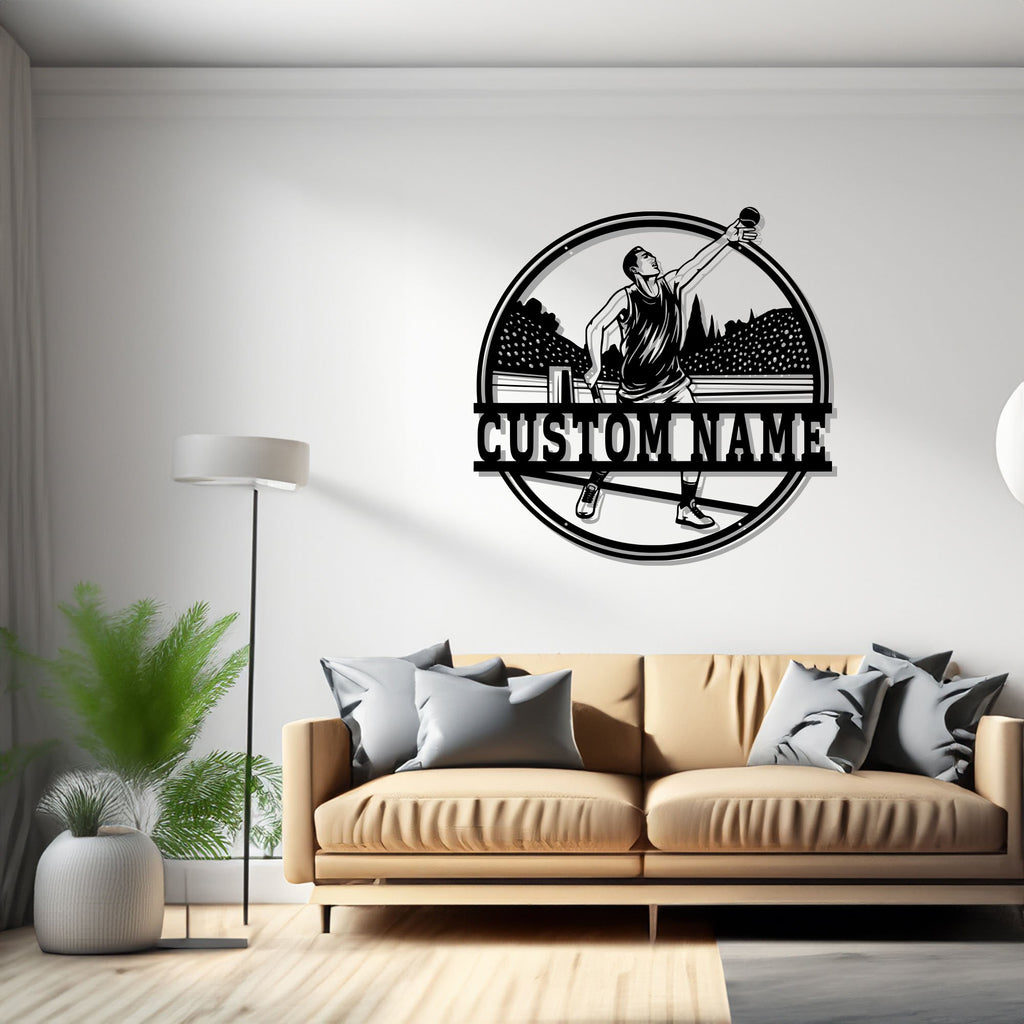 Custom Tennis Player Metal Wall Art, Personalized Tennis Player Name Sign Decoration For Room, Tennis Player Metal Decor - 1487763450