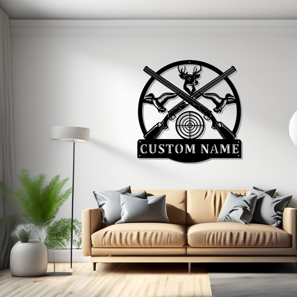 Custom Sport Hunting Metal Wall Art, Personalized Sport Hunting Name Sign Decoration For Room, Sport Hunting Metal Home Decor