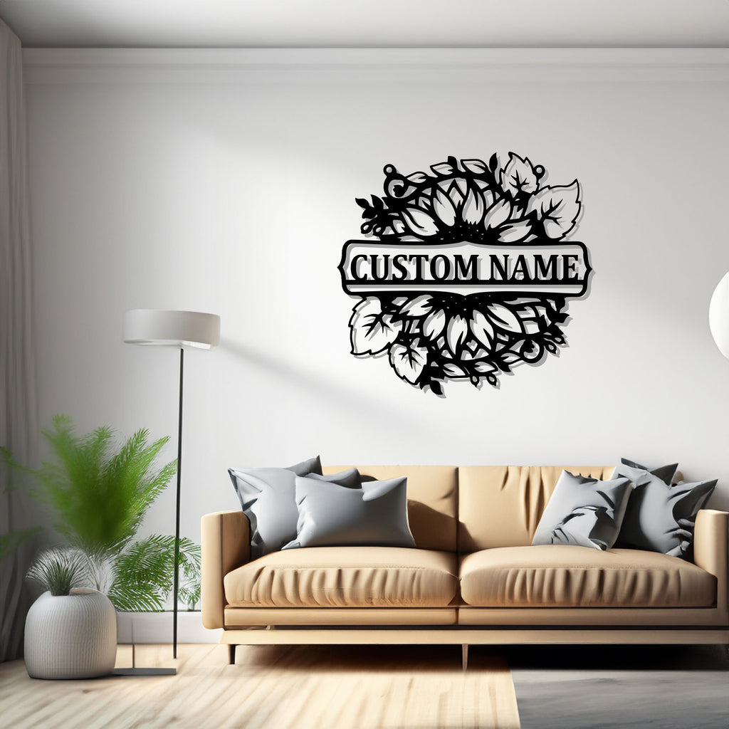 Custom Sunflower Metal Sign, Personalized Sunflower Name Sign Decoration For Room, Sunflower Metal Decor, Sunflower Sign