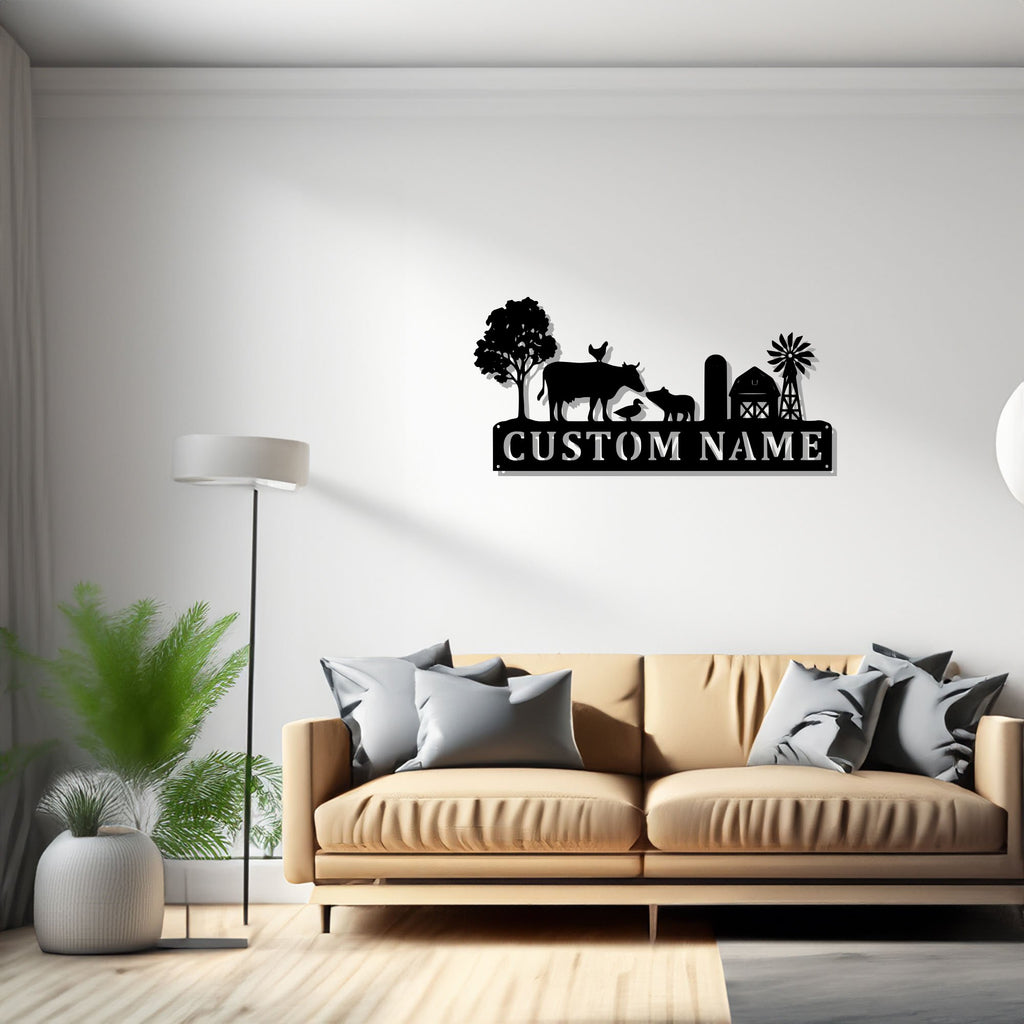 Custom Farm Animal Metal Sign, Personalized Farm Animal Name Sign Decoration For Room, Farm Metal, Cow Farmer Gift - 1694829990