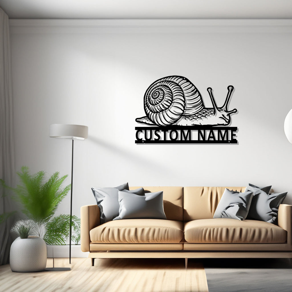 Custom Snail Metal Wall Art, Personalized Snail Name Sign Decoration For Room, Snail Metal Decor, Custom Snail Name Sign - 1523015602