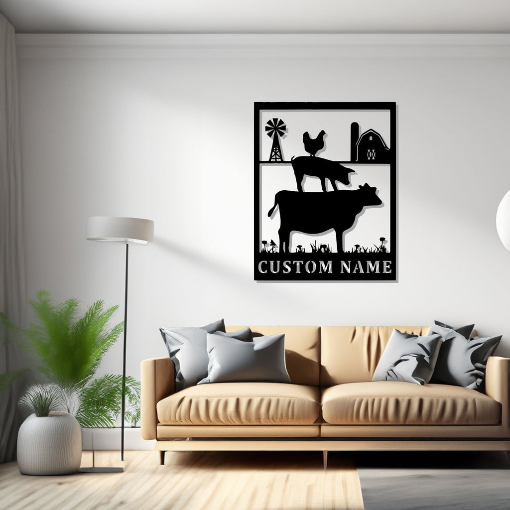 Custom Farm Animal Metal Sign, Personalized Farm Animal Name Sign Decoration For Room, Farm Metal, Cow Farmer Gift - 1694828756