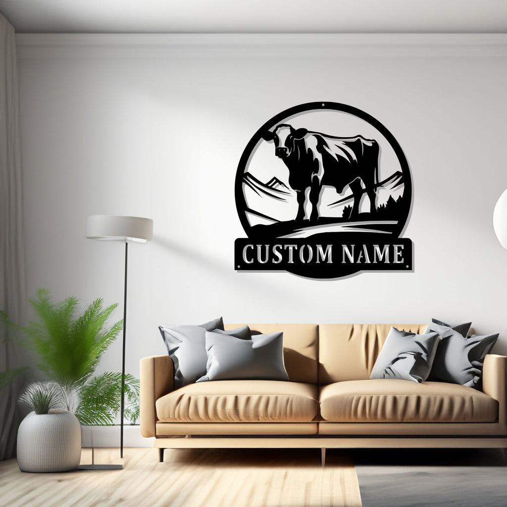 Custom Cow Farm Metal Sign, Personalized Cow Farm Name Sign Decoration For Room, Cow Farm Metal, Cow Farmer Gift - 1709011117