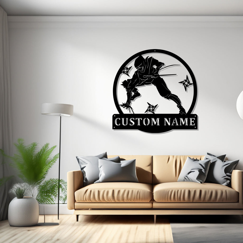 Custom Ninja Metal Wall Art, Personalized Ninja Name Sign Decoration For Room, Ninja Metal Home Decor, Custom Ninja, Ninja Metal Wall Decor