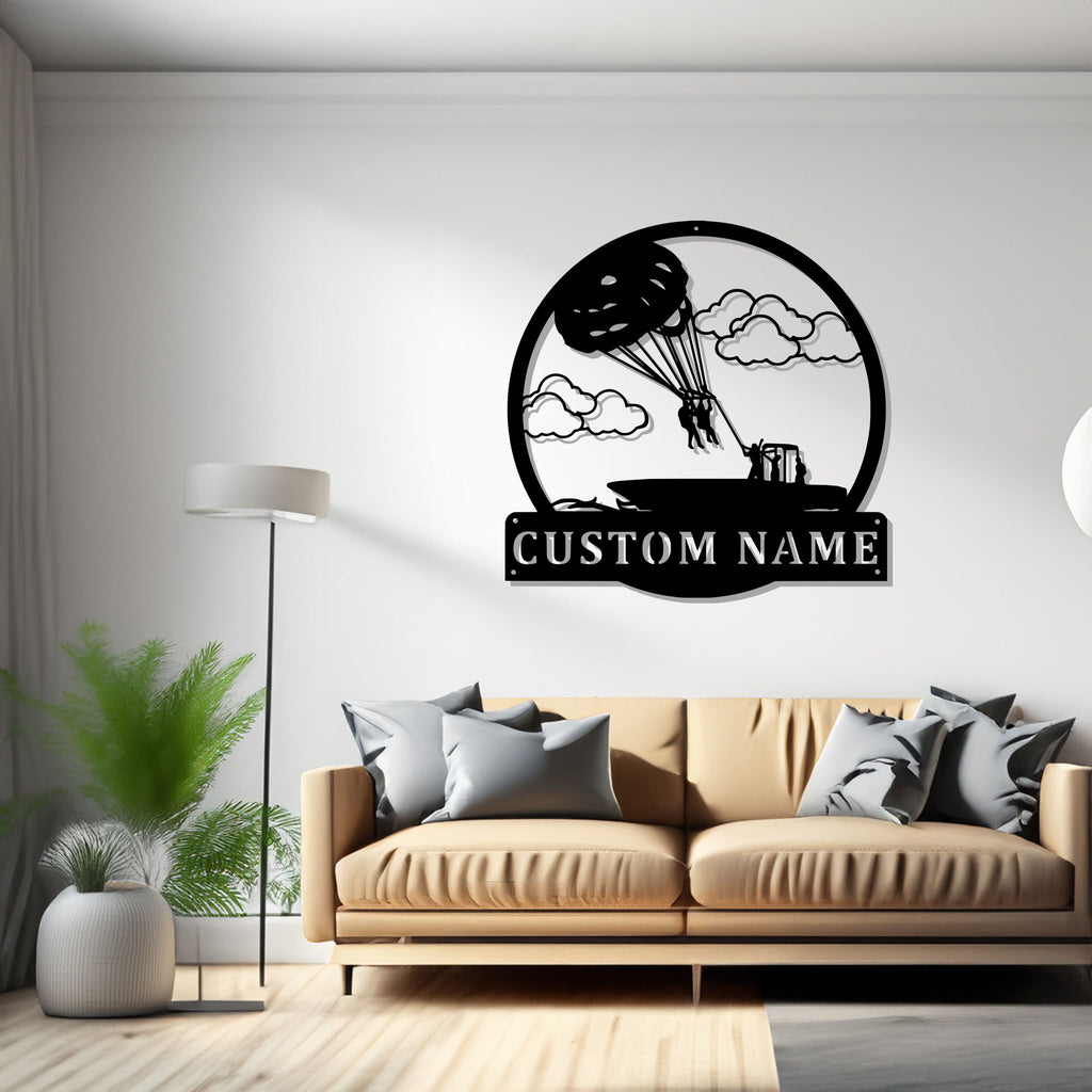 Custom Paragliding Metal Wall Art, Personalized Paragliding Name Sign Decoration For Room, Paragliding Metal Home Decor, Custom Paragliding