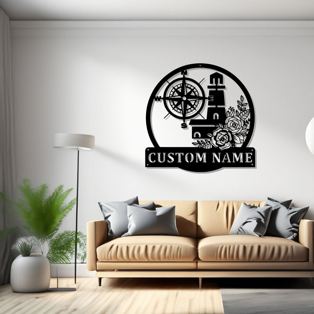 Custom Lighthouse Metal Wall Art, Personalized Lighthouse Name Sign Decoration For Room, Lighthouse Home Decor, Custom Lighthouse,Lighthouse