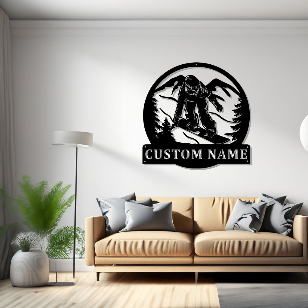 Custom Snowboarder Metal Wall Art, Personalized Snowboarder Name Sign Decoration For Room, Snowboarder Home Decor,Snowboarder