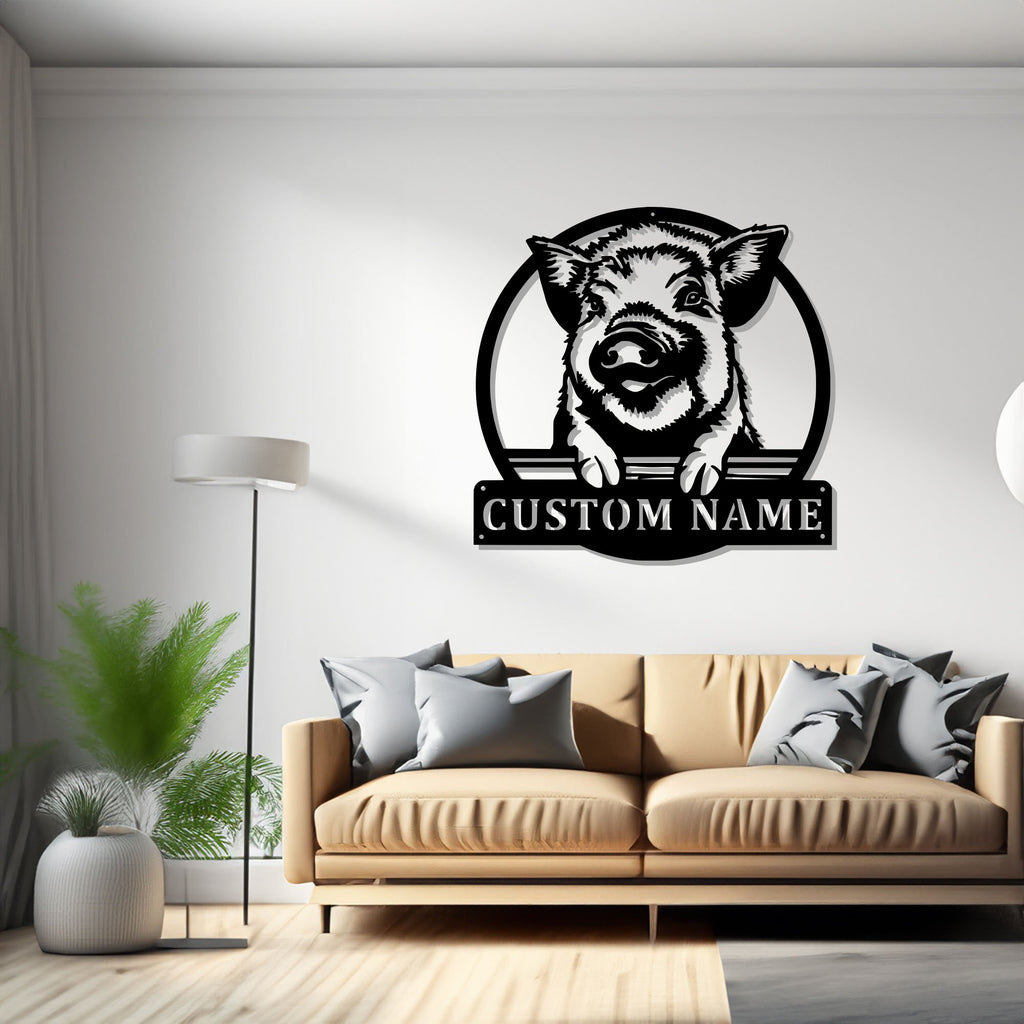 Custom Kune Kune Pig Metal Wall Art, Personalized Kune Kune Pig Name Sign Decoration For Room, Kune Kune Pig Home Decor,Custom Kune Kune Pig