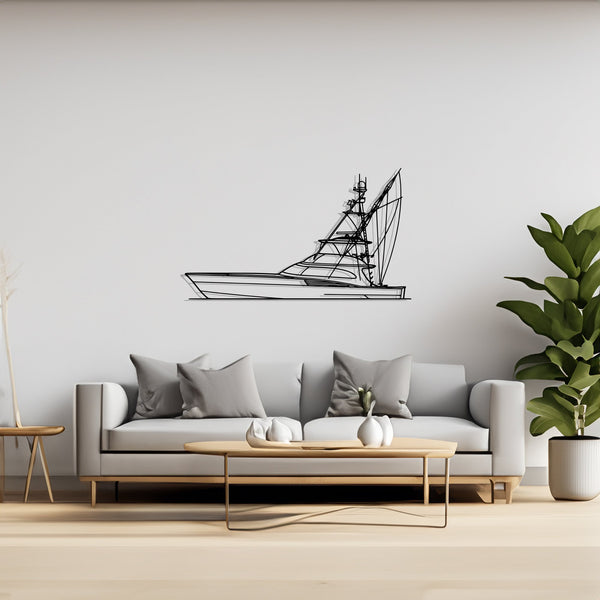 64 Sailboat, Yacht, Speedboat, Silhouette Metal Wall Art