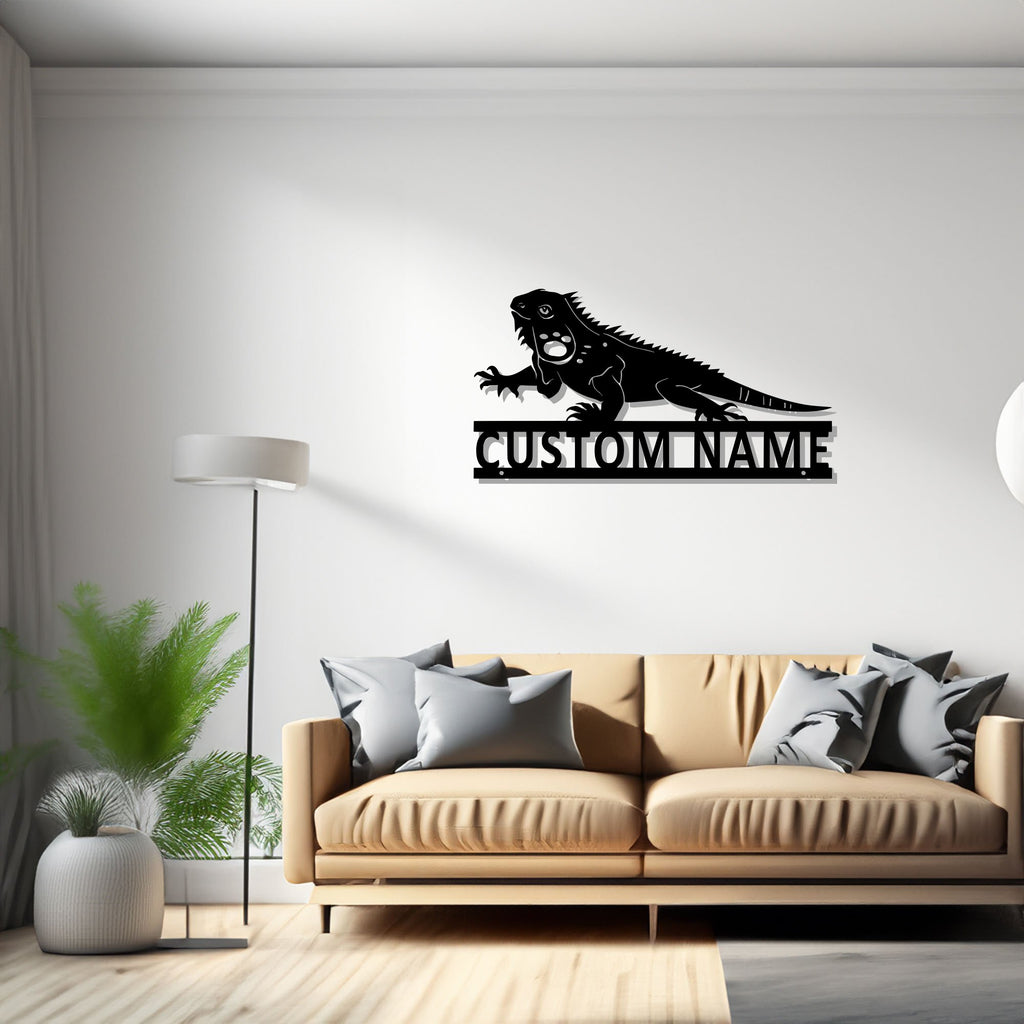 Custom Iguana Metal Wall Art, Personalized Iguana Name Sign Decoration For Room, Iguana Metal, Custom Iguana Sign - 1526400464