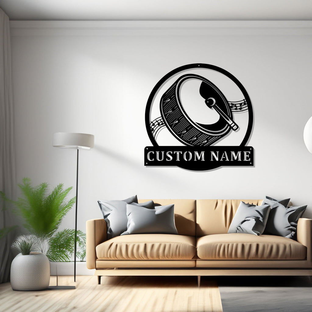 Custom Drums Musical Instrument Metal Wall Art, Personalized Drums Teacher Name Sign Decoration For Room, Drums Home Decor, Custom Drums