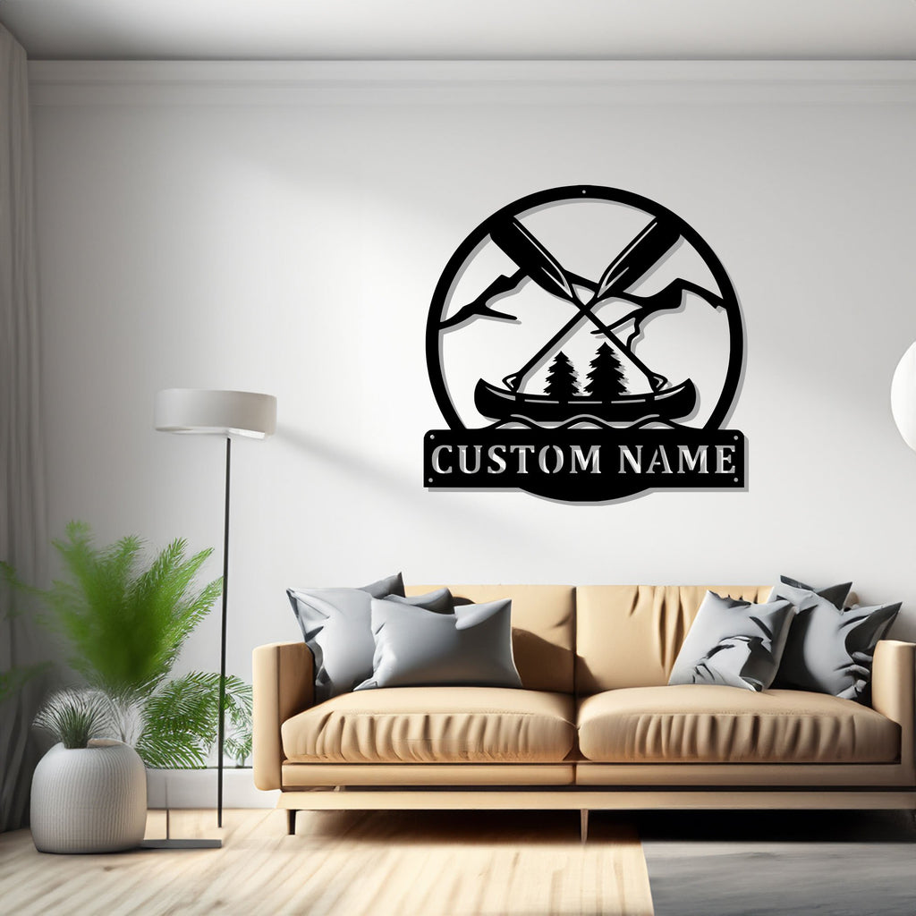 Custom Outdoor Canoeing Metal Wall Art, Personalized Canoeing Name Sign Decoration For Room, Canoeing Home Decor, Custom Canoeing, Camping