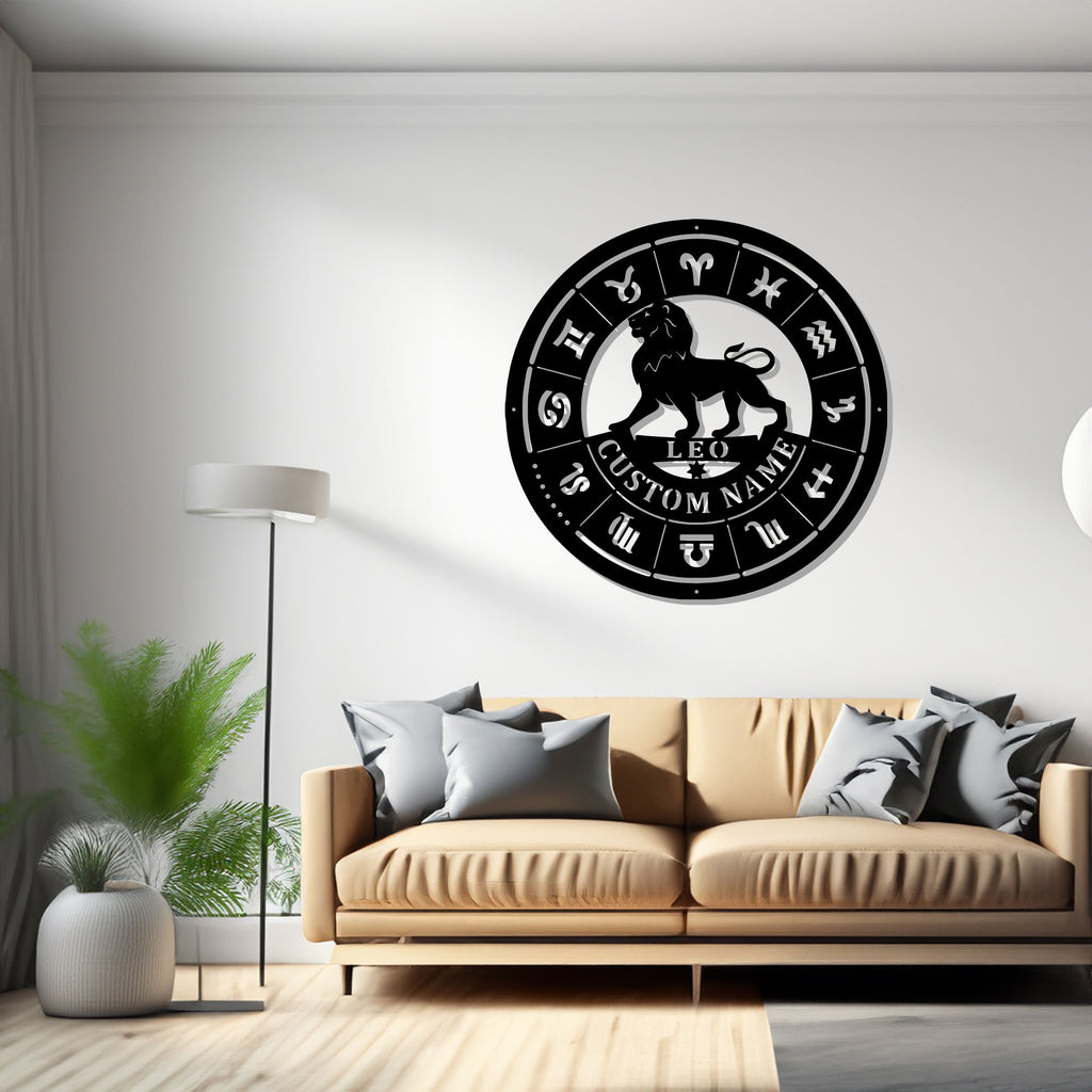 Custom Leo Zodiac Metal Wall Art, Personalized Leo Zodiac Name Sign Decoration For Room, Horoscope Home Decor, Custom Leo Zodiac, Leo Zodiac