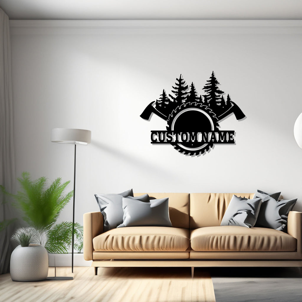 Custom Lumberjack Metal Wall Art, Personalized Lumberjack Name Sign Decoration For Room, Lumberjack Home Decor, Lumberjack