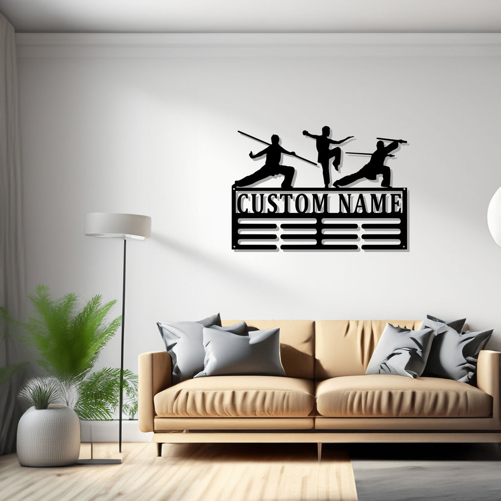 Custom Wushu Medal Holder, Personalized Wushu Player Name Medal Hanger, Wushu Medal Display Awards Sign, Custom Wushu Sign