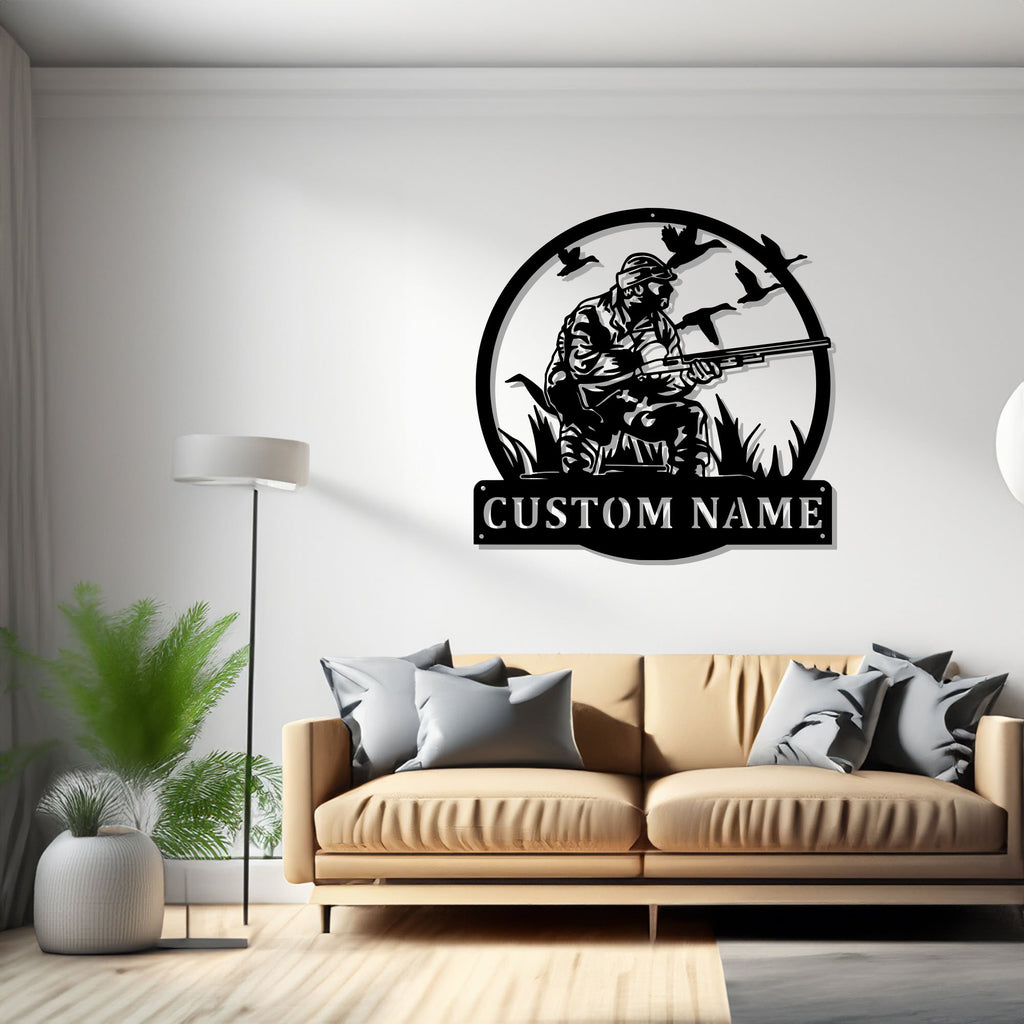 Custom Duck Hunter Metal Wall Art, Personalized Duck Hunter Name Sign Decoration For Room, Duck Hunting Home Decor, Custom Duck Hunter