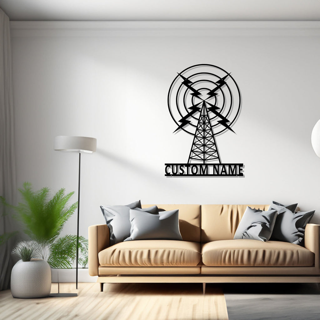 Custom Ham Radio Metal Wall Art, Personalized Ham Radio Name Sign Decoration For Room, Ham Radio Metal