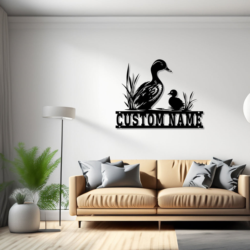 Custom Duck Metal Sign, Personalized Duck Name Sign Decoration For Room, Duck Metal, Custom Duck Name Metal Sign - 1671835789