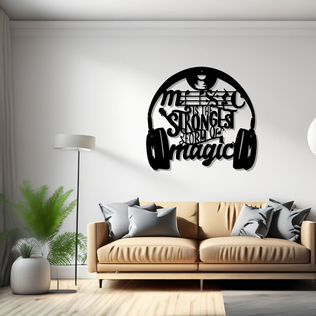 Custom Music Headphone Metal Wall Art, Personalized Music Headphone Name Sign Decoration For Room, Music Home Decor, Custom Music Headphone