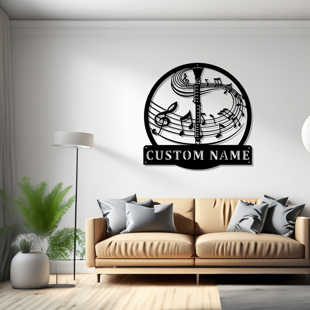 Custom Clarinet Metal Wall Art, Personalized Clarinet Teacher Name Sign Decoration For Room, Clarinet Home Decor, Custom Clarinet, Clarinet