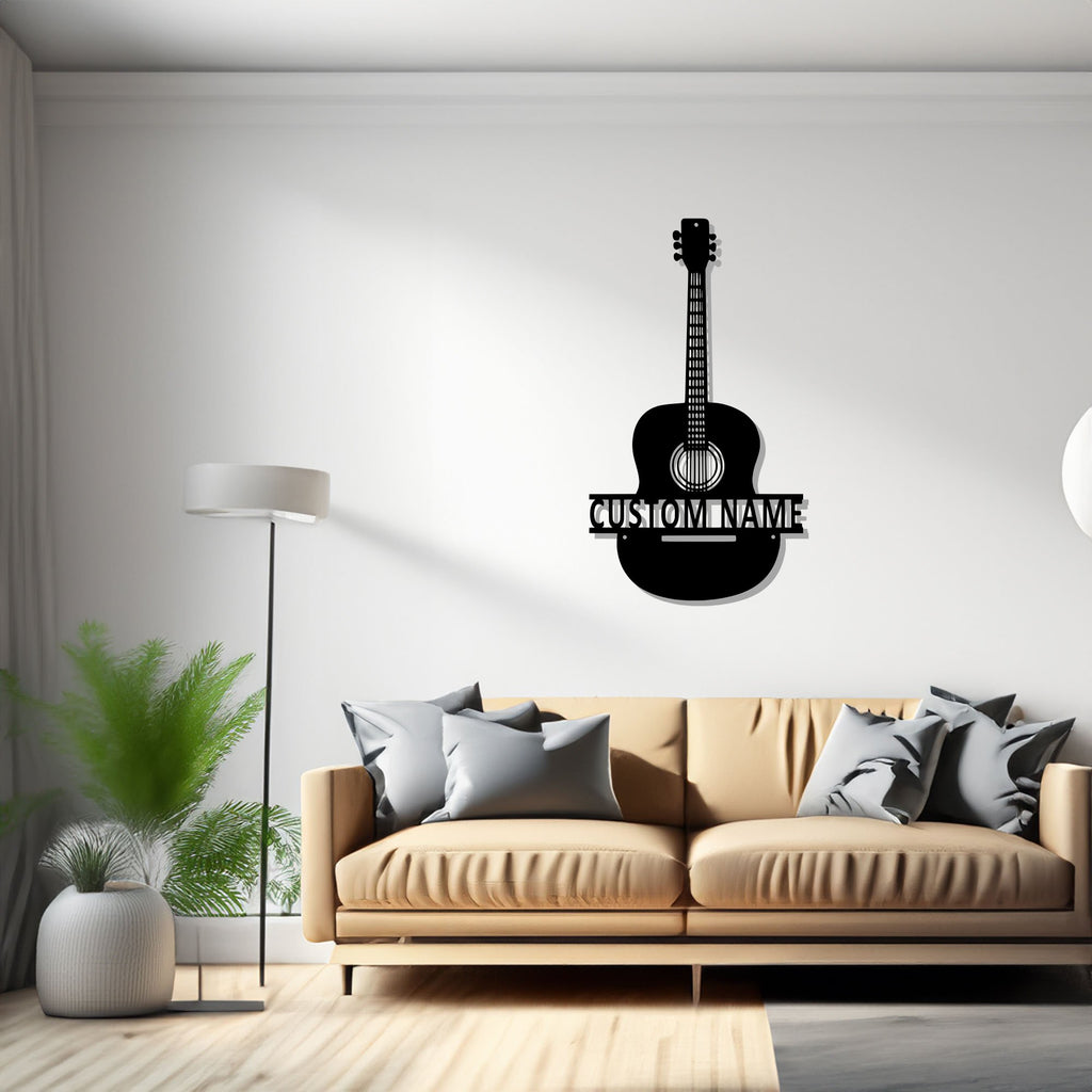 Custom Guitar Metal Wall Art, Personalized Guitar Player Name Sign Decoration For Room, Guitar Metal, Custom Guitar