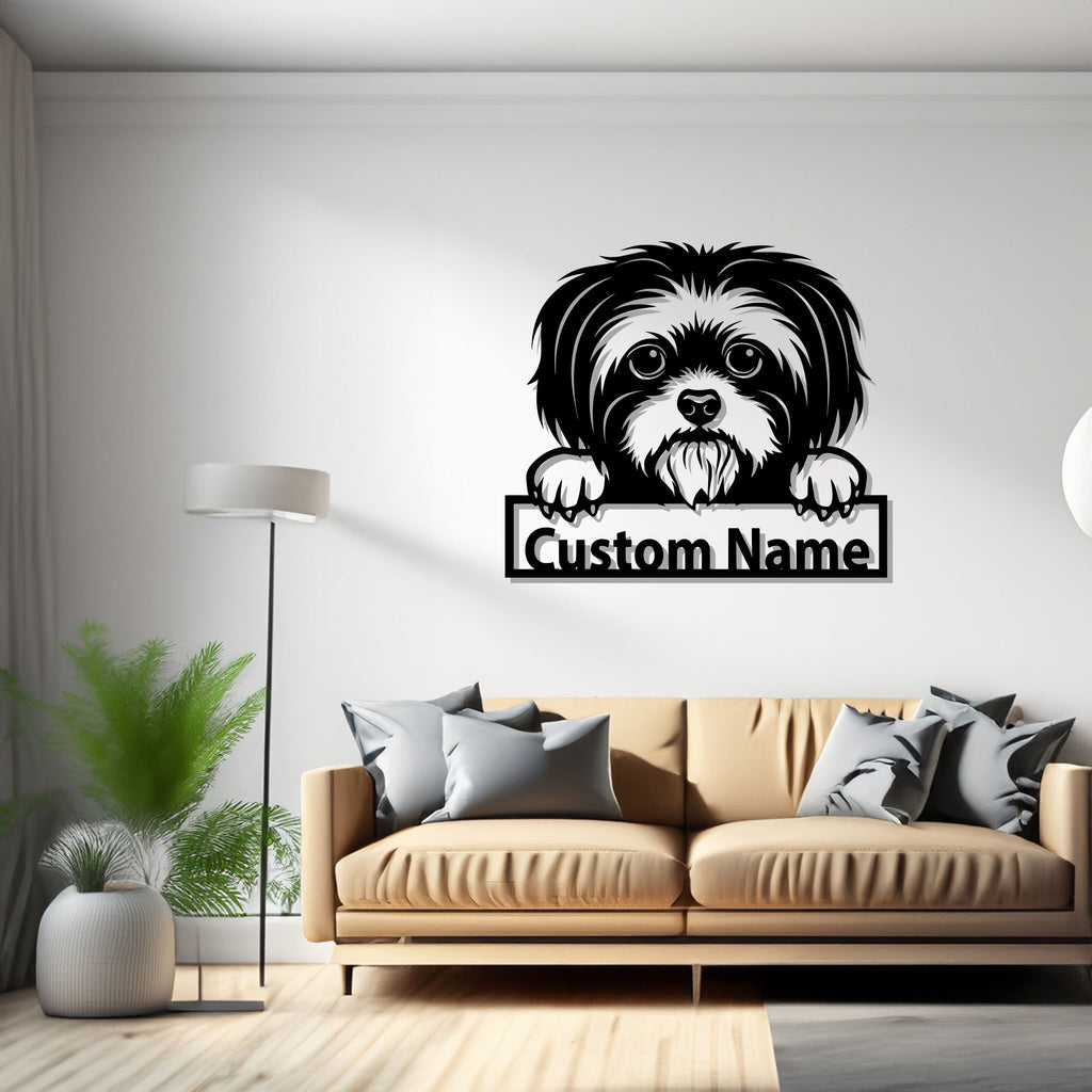 Custom Shih Tzu Metal Wall Art, Personalized Shih Tzu Name Sign Decoration For Dog Room, Shih Tzu Metal Decor, Shih Tzu