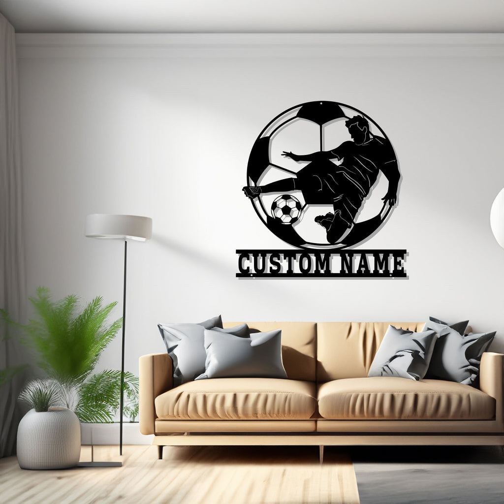 Custom Soccer Metal Wall Art, Personalized Soccer Player Name Sign Decoration For Room, Soccer Metal Decor, Custom Soccer