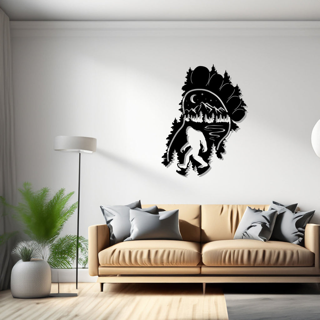 Bigfoot Wild Monster Metal Wall Art, Bigfoot Bigfoot Wild Monster Metal Sign Decoration For Room, Bigfoot Metal