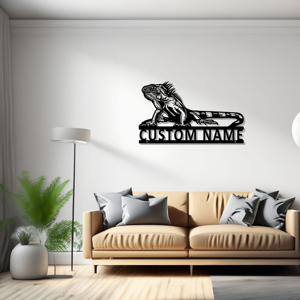 Custom Iguana Metal Wall Art, Personalized Iguana Name Sign Decoration For Room, Iguana Metal, Custom Iguana Sign - 1540581569