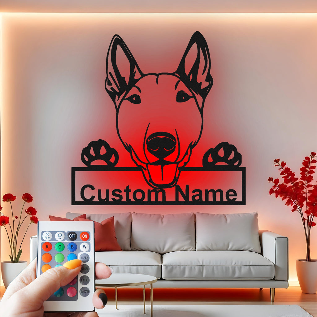 Custom Dog Metal Wall Art With Led Light , Personalized Pet Portrait Metal Wall Art, Dog Lover Gift, Home Decor