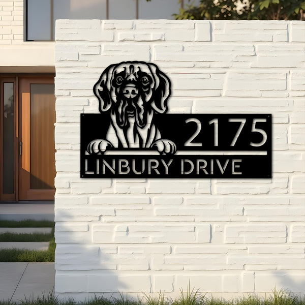 Custom Metal Great Dane dog Cute puppy Metal Address Sign House number Hanging Address Plaque Yard Sign Outdoor decor