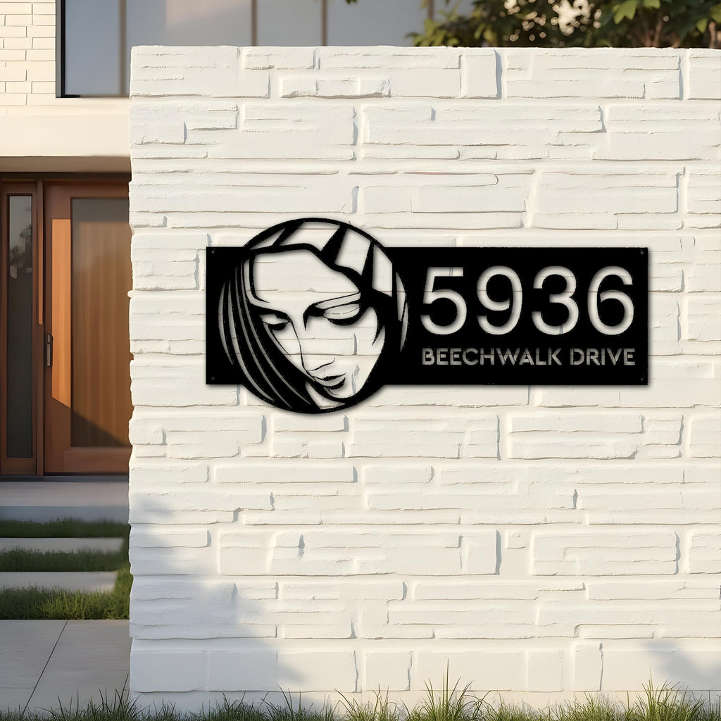 Custom Metal Virgin Mary Christian Metal Address Sign, House number, Outdoor Number Signage, Yard Sign Address Plate