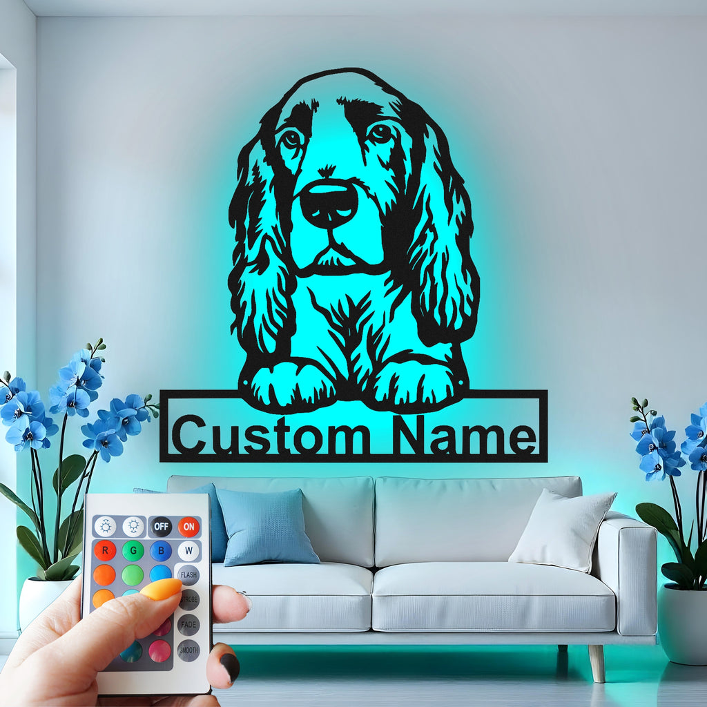 Custom Dog Metal Wall Art With Led Light , Personalized Puppy Decor, Pet Memorial Gift for Dog Lovers, Home Entryway Decor
