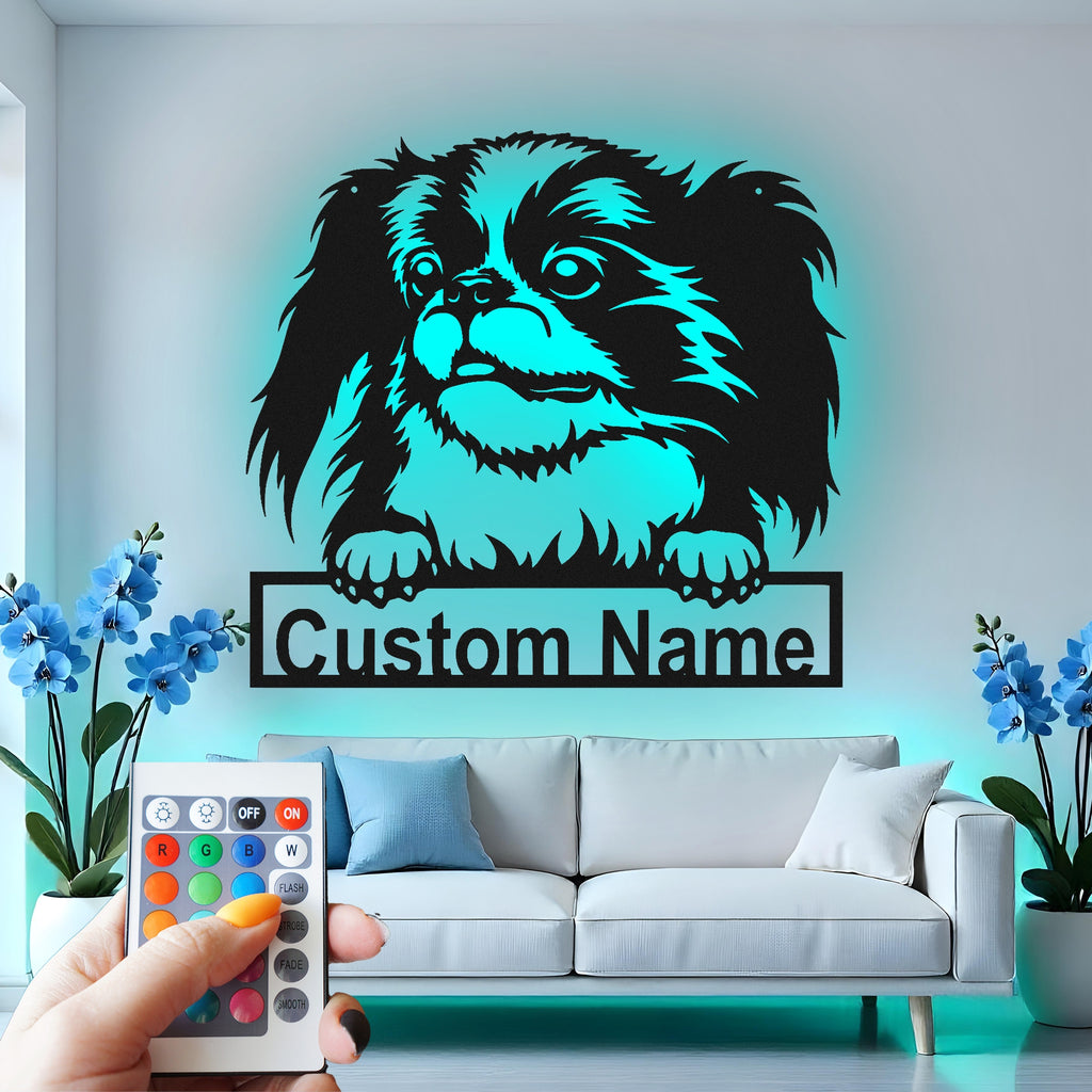 Custom Dog Metal Wall Art With Led Light , Personalized Puppy Decor, Pet Lover Gift, Dog Mom Gift Idea, Home Decor Accent