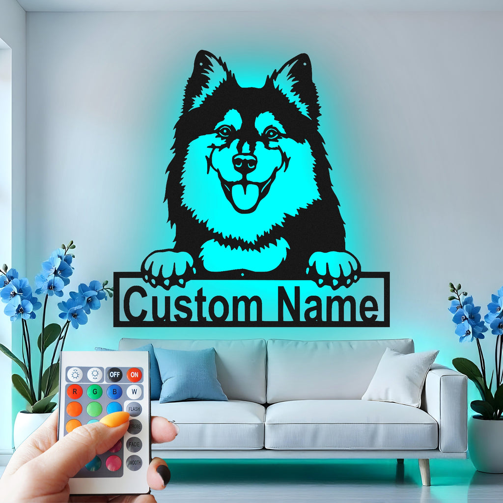 Custom Dog Metal Wall Art With Led Light , Personalized Puppy Decor, Pet Lover Gift, Dog Mom Home Accent, Living Room Wall Decor