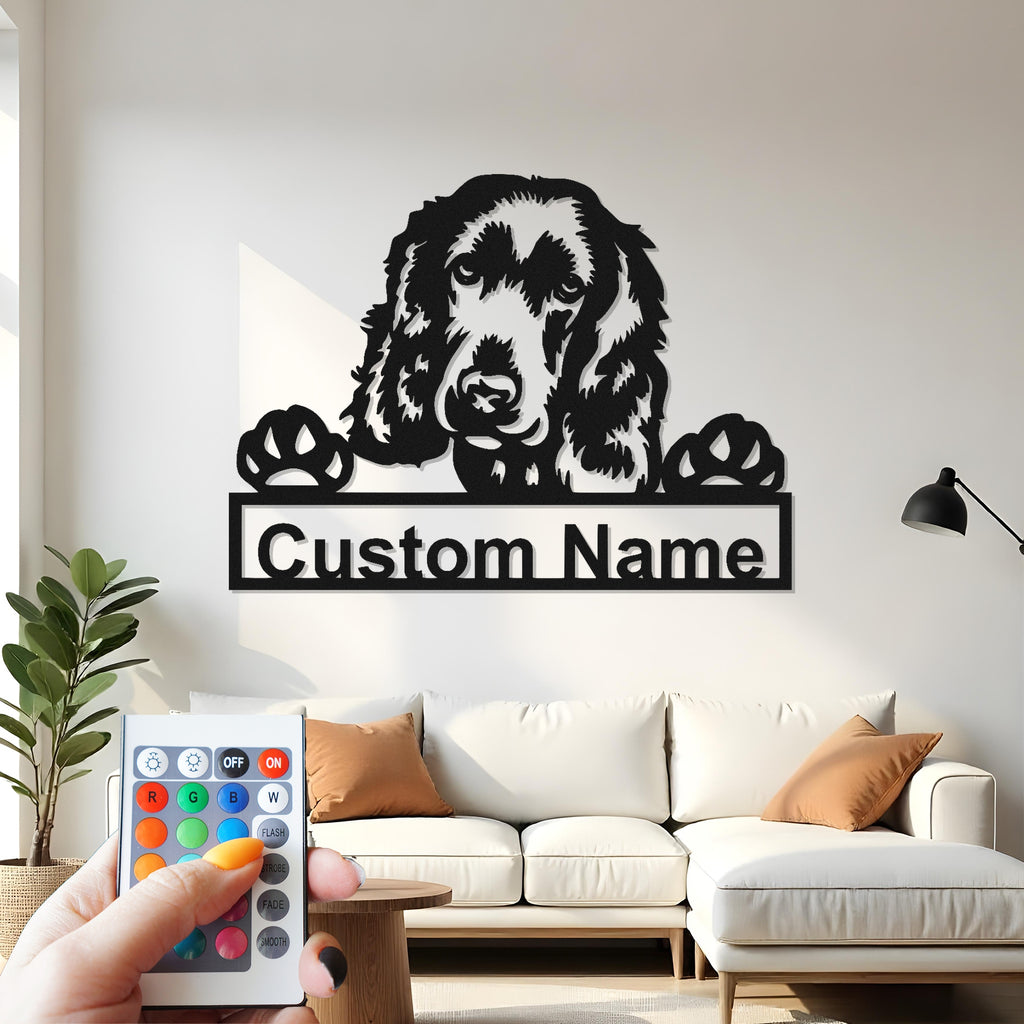 Custom Dog Metal Wall Art With Led Light , Personalized Puppy Decor, Pet Lover Gift, Metal Wall Art for Dog Mom, Home Entryway Sign