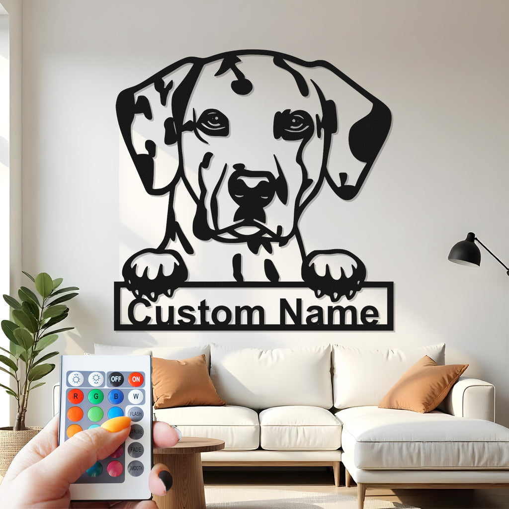 Custom Dog Metal Wall Art With Led Light , Personalized Puppy Lover Gift, Pet Memorial Decor, Dog Mom Home Accent