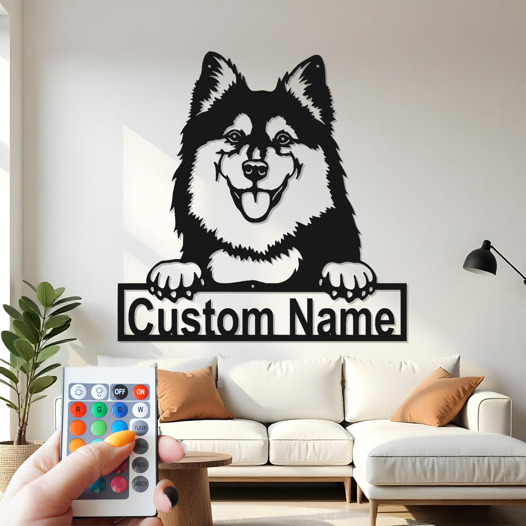 Custom Dog Metal Wall Art With Led Light , Personalized Puppy Decor, Pet Lover Gift, Dog Mom Wall Decor for Living Room