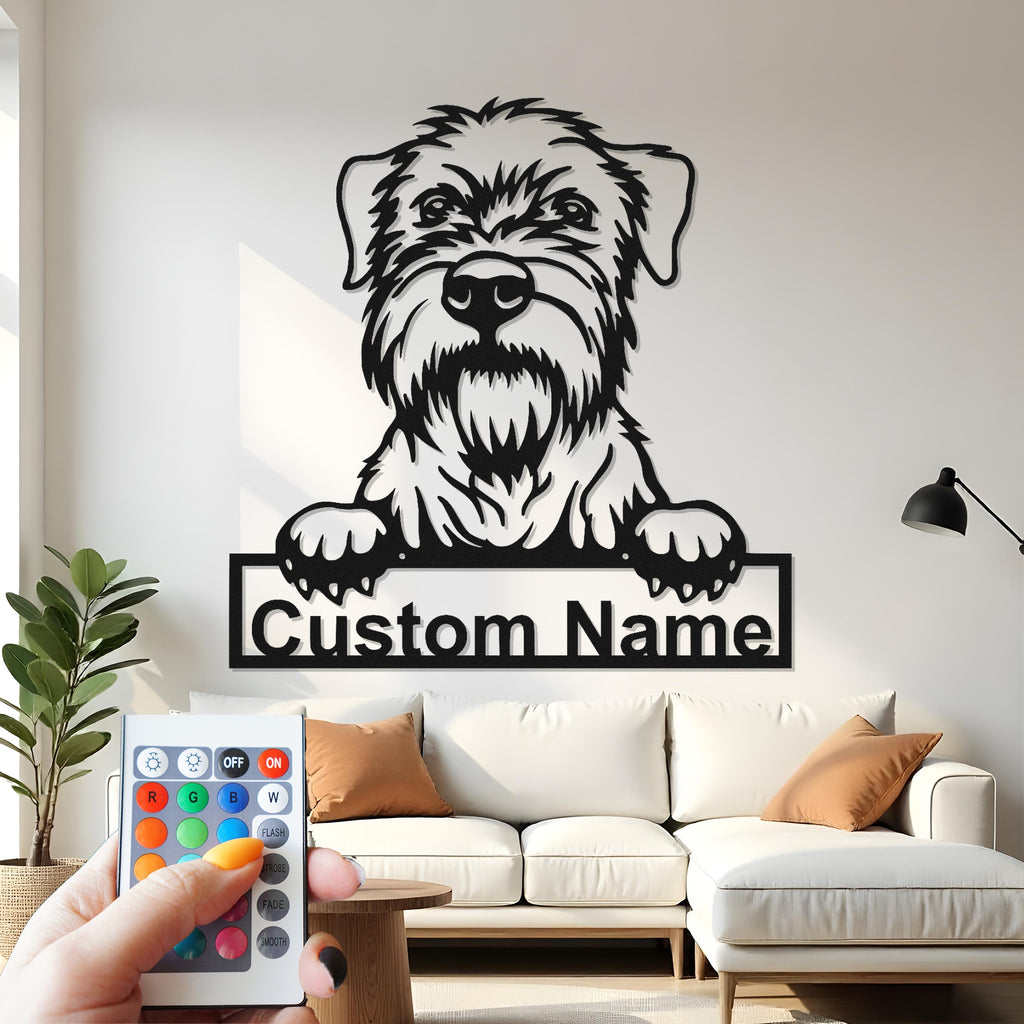 Custom Dog Metal Wall Art With Led Light , Personalized Puppy Decor, Pet Lover Gift, Dog Mom Gift Idea, Living Room Decor