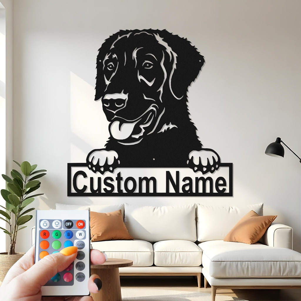 Custom Dog Metal Wall Art With Led Light , Personalized Puppy Decor, Dog Lover Gift, Pet Memorial, Home Entryway Decor