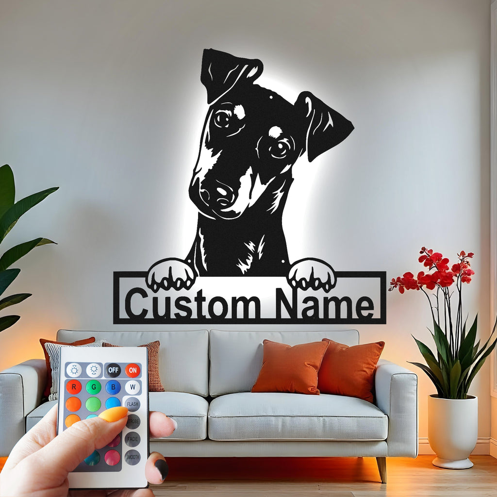 Custom Dog Metal Wall Art With Led Light , Personalized Puppy Pet Portrait Decor, Unique Gift for Dog Lovers, Home Wall Accent