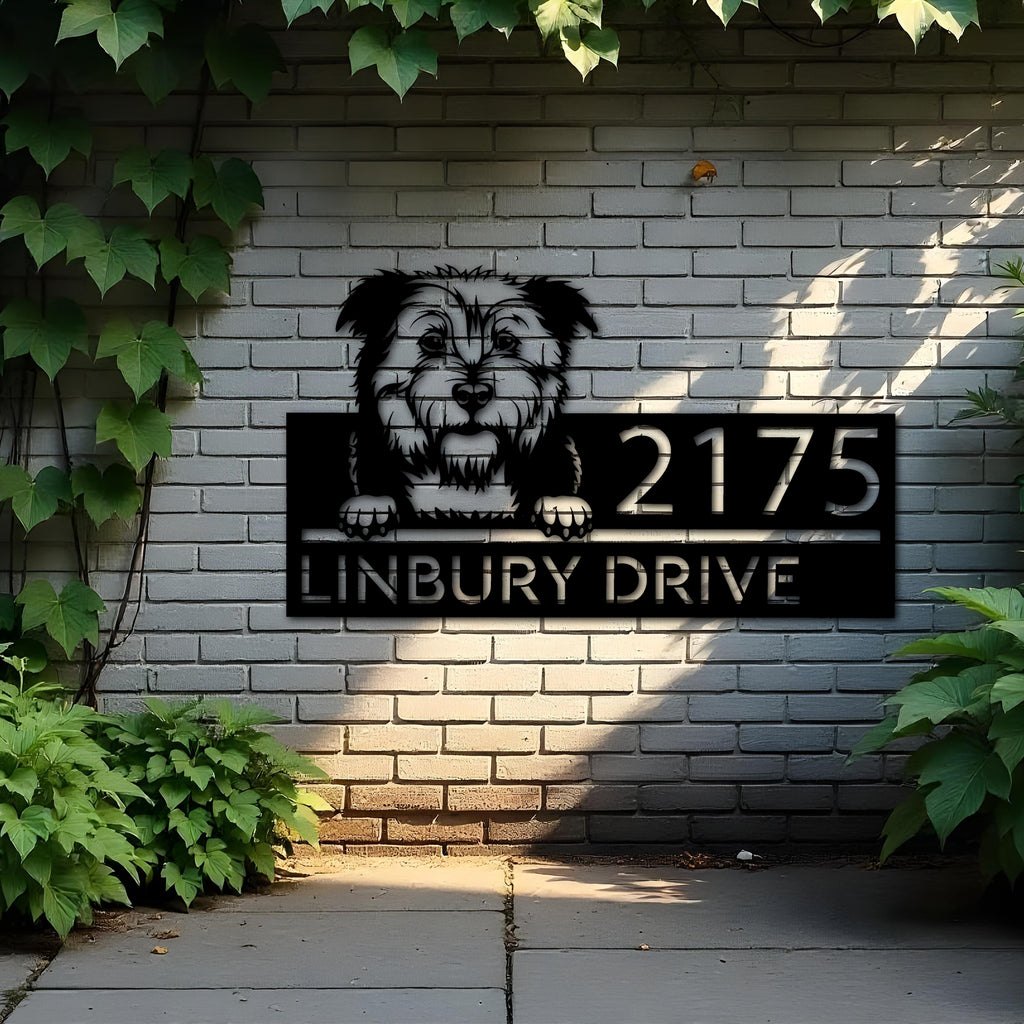 Custom Metal Glen of Imaal Terrier dog Puppy Metal Address Sign House number Hanging Address Plaque Yard Sign Outdoor decor