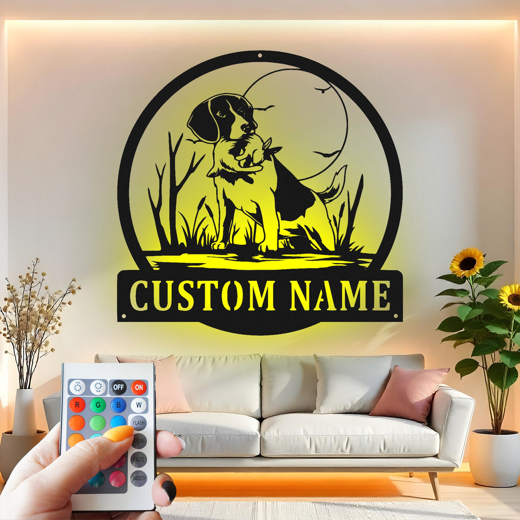 Custom Dog Metal Wall Art With Led Light , Personalized Puppy Pet Decor, Unique Gift for Dog Lovers, Home Entryway Accent
